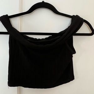Off the shoulder black crop top